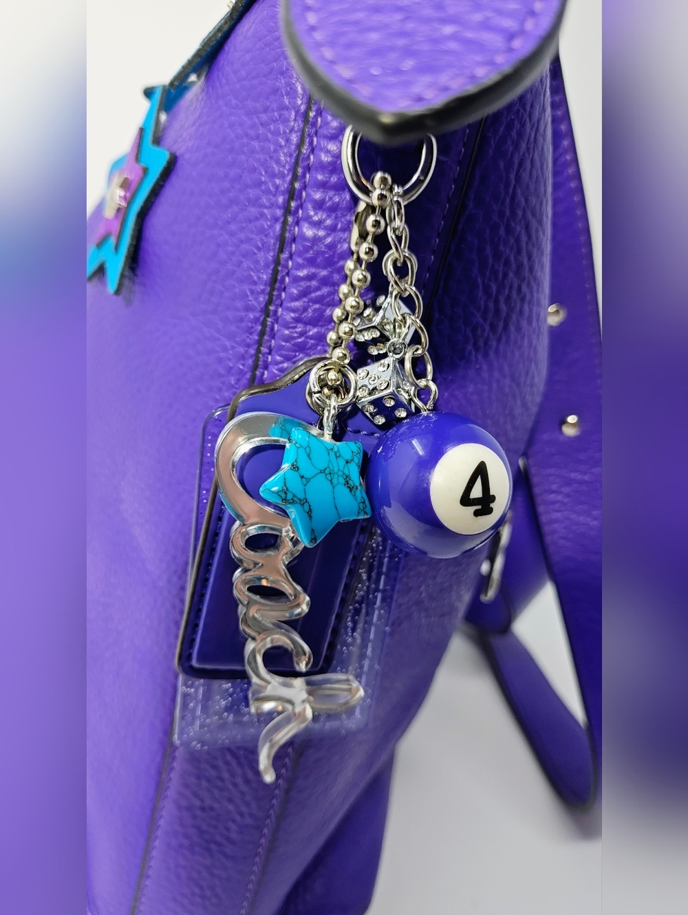 Coach Val Duffle Upcycled w/ 1941 Clutch. Purple/Blue - Picture 5 of 17